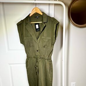 Short sleeve Olive jumpsuit